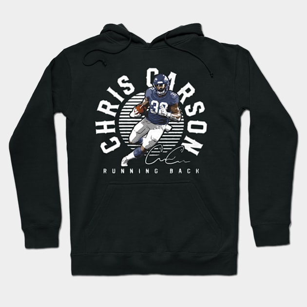 Chris Carson Seattle Emblem Hoodie by caravalo